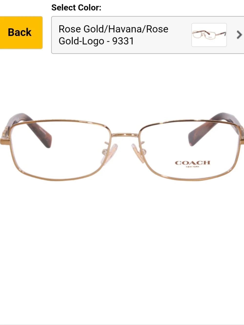 Coach Rose Gold Metal Eyeglasses with Tortoise Temples and Crystal Accents - Picture 2 of 16